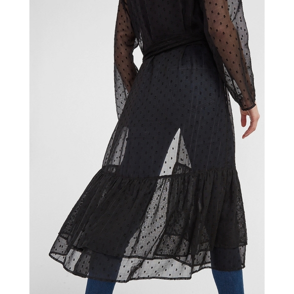 Express Sheer Swiss Dot Kimono Cover-Up L/XL NWT - Picture 3 of 16